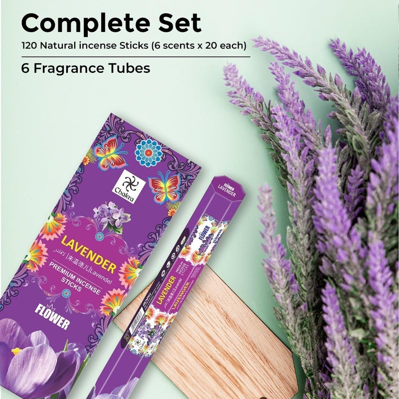 Chakra Lavender Incense Sticks â€“ Pack of 6 (120 Sticks Total) | Natural Hand-Rolled Aromatherapy Sticks for Relaxation, Meditation & Air Purifying - Image 5